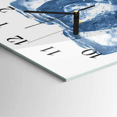 Glass clock square Ice