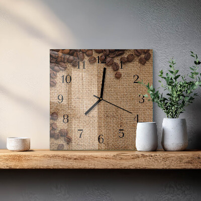 Square wall clock Coffee beans