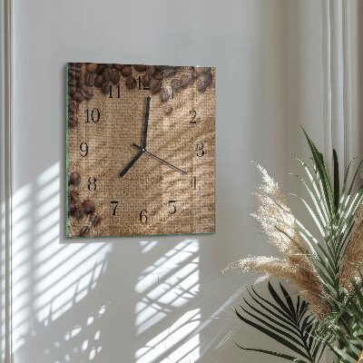 Square wall clock Coffee beans