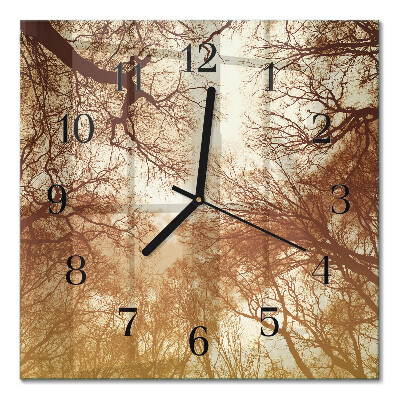 Square wall clock Tree crowns