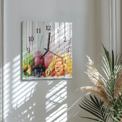 Glass wall clock square Cocktail