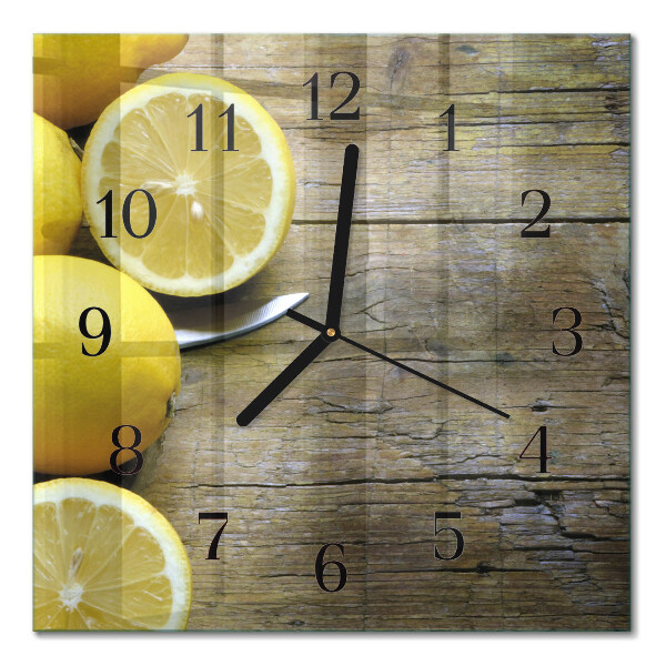 Square kitchen clock Juicy lemons