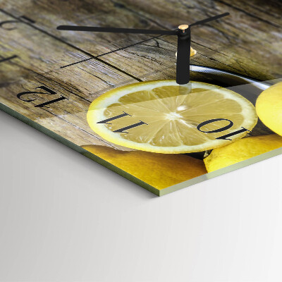 Square kitchen clock Juicy lemons