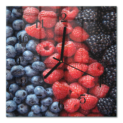 Square wall clock Berries