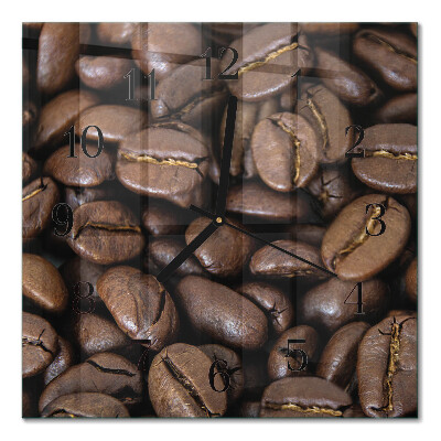 Glass clock square Coffee