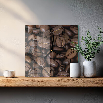 Glass clock square Coffee