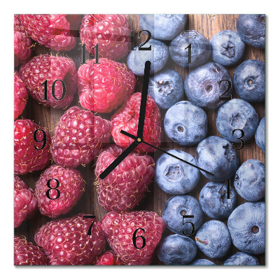 Glass clock square Forest fruits