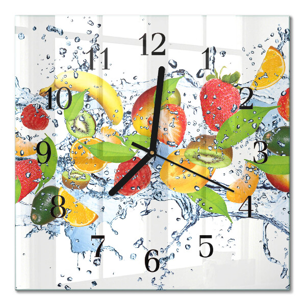 Square wall clock Fruit water