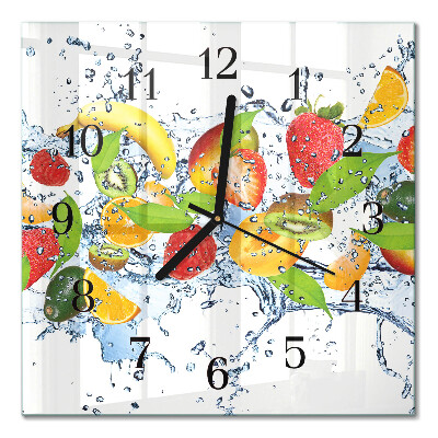 Square wall clock Fruit water