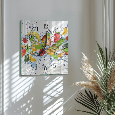 Square wall clock Fruit water