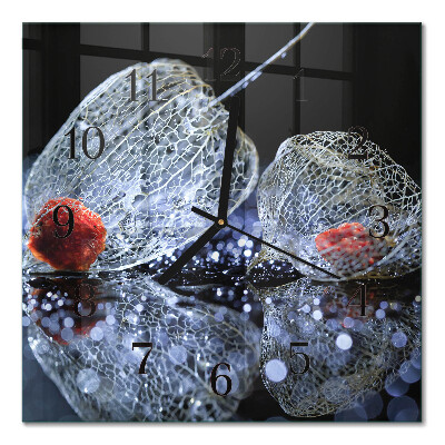 Glass wall clock square Piece
