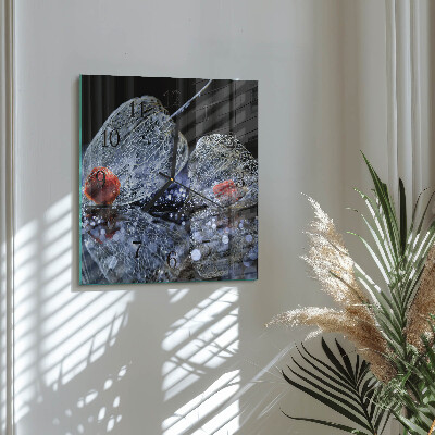 Glass wall clock square Piece