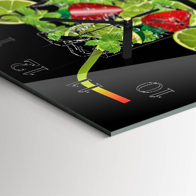 Square wall clock Strawberry and lime