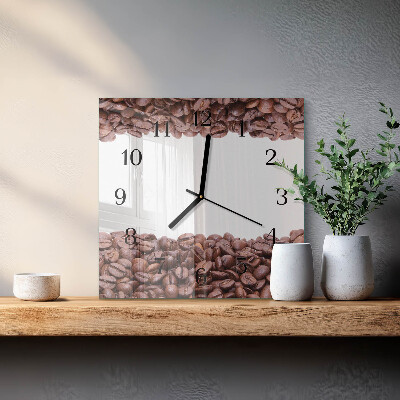 Square kitchen clock Coffee beans