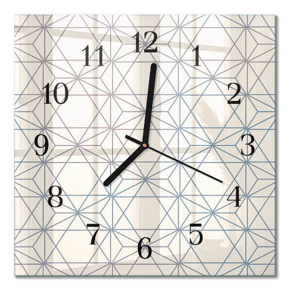 Glass clock square Geometric pattern