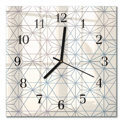 Glass clock square Geometric pattern