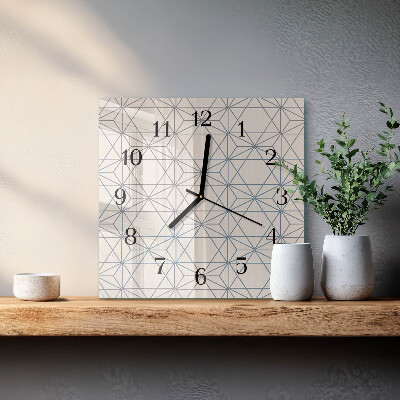 Glass clock square Geometric pattern