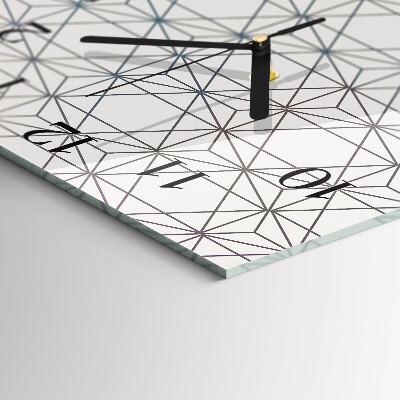 Glass clock square Geometric pattern