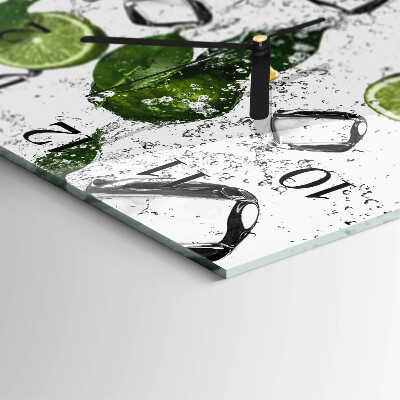 Glass clock square Limes
