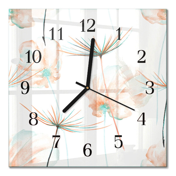 Square wall clock Dandelions