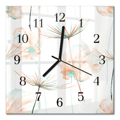 Square wall clock Dandelions