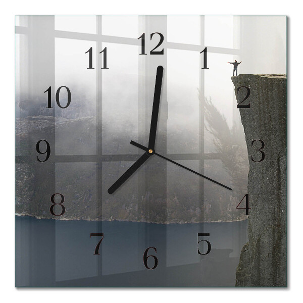 Glass wall clock square Abyss