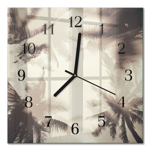 Square kitchen clock Palm trees