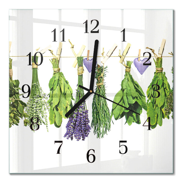 Square wall clock Herbs