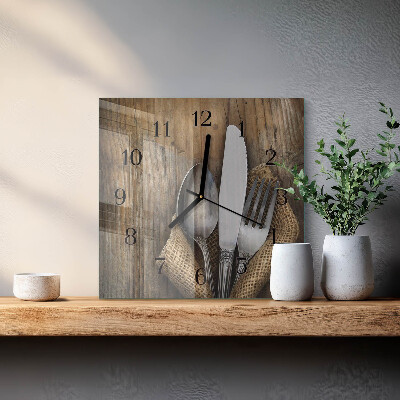 Square kitchen clock Cutlery