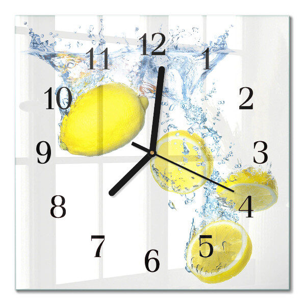 Square kitchen clock Lemons