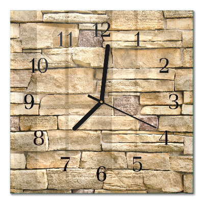 Glass wall clock square Wall