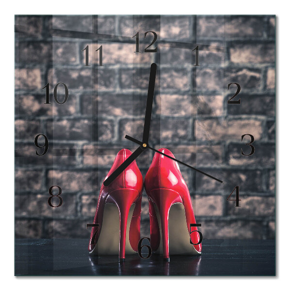 Square wall clock Red high heels