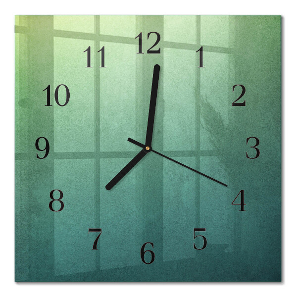 Glass wall clock square Green gradient