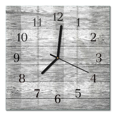 Square kitchen clock Gray wood