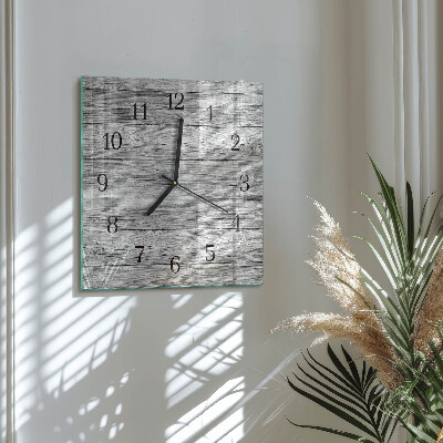 Square kitchen clock Gray wood