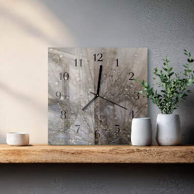 Glass clock square Dew drops