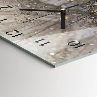 Glass clock square Dew drops