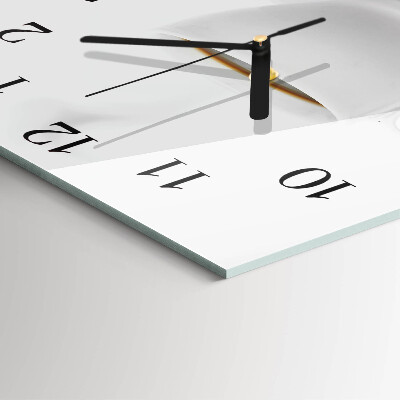 Square kitchen clock A cup of coffee