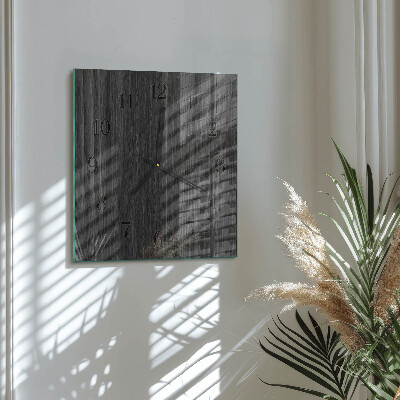 Square kitchen clock Wood