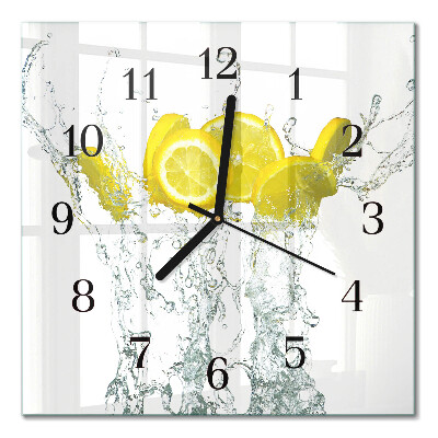 Square kitchen clock Water with lemon