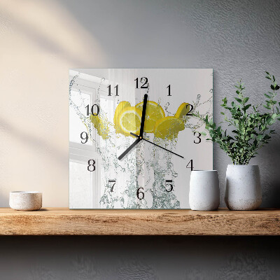 Square kitchen clock Water with lemon