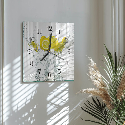 Square kitchen clock Water with lemon