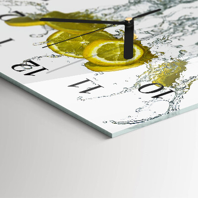 Square kitchen clock Water with lemon