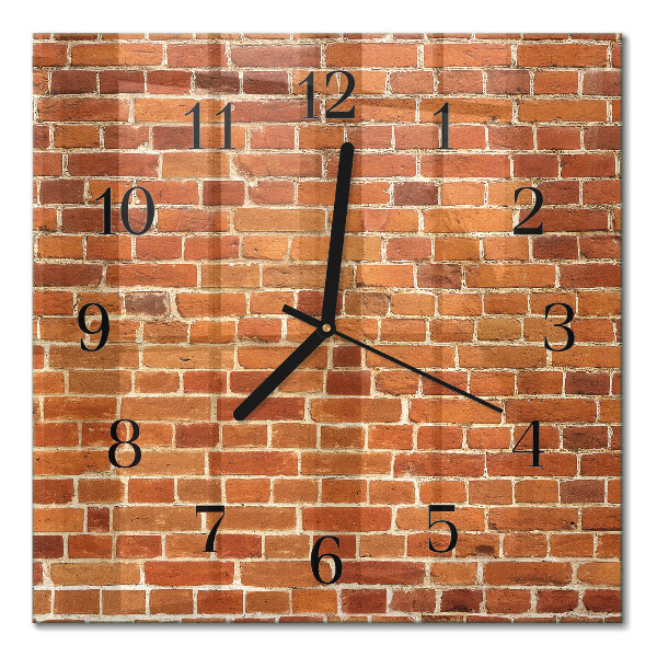Glass wall clock square Brick wall