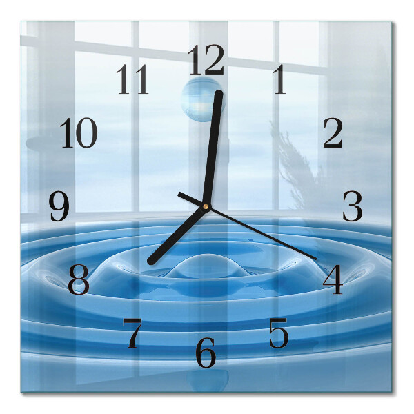 Square kitchen clock Water