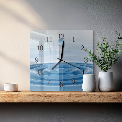 Square kitchen clock Water