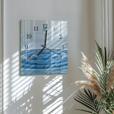 Square kitchen clock Water