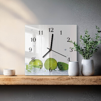 Glass wall clock square Limes