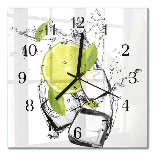 Glass clock square Calcium carbonate