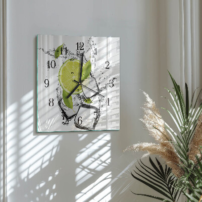 Glass clock square Calcium carbonate